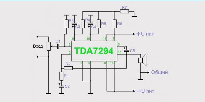 Schaltung für Subwoofer auf TDA 7294-Chip 5 = Verstärker für Subwoofer-Auto-Schaltung