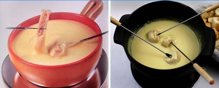 Schweizer klassisches Käsefondue