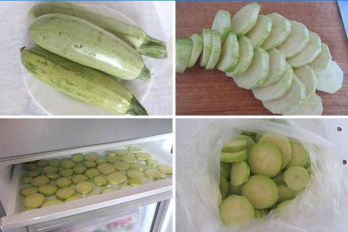 Halbfertige frische Zucchini