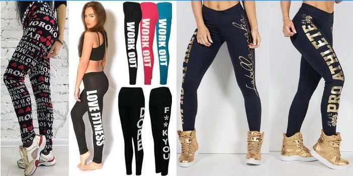 Leggings mit Inschriften