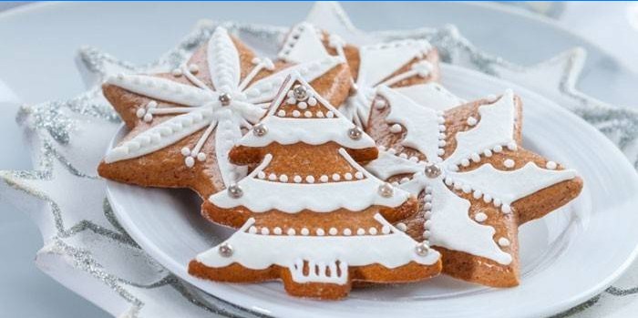 Weihnachts-Lebkuchen mit Zuckerguss