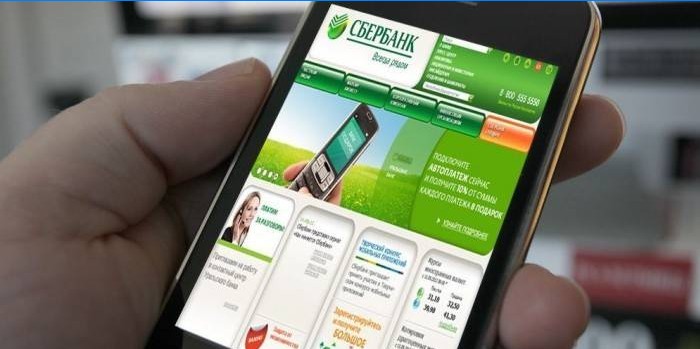 Sberbank mobile Anwendung auf einem Smartphone-Bildschirm