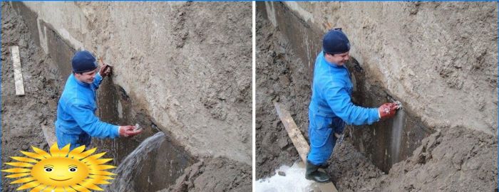 Beseitigung von Drucklecks im Beton