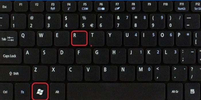 Win + R-Tasten auf der Tastatur