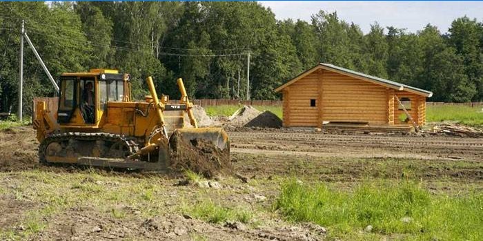 Bulldozer auf der Baustelle