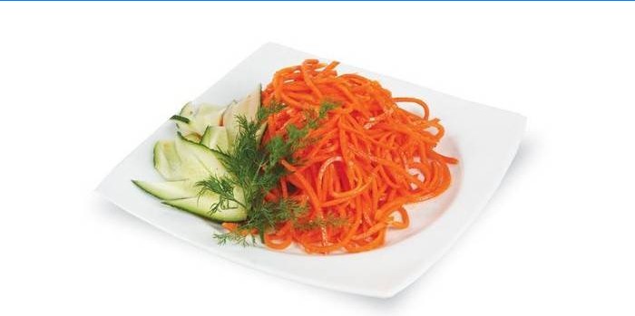 koreanische Karotte auf einem Teller