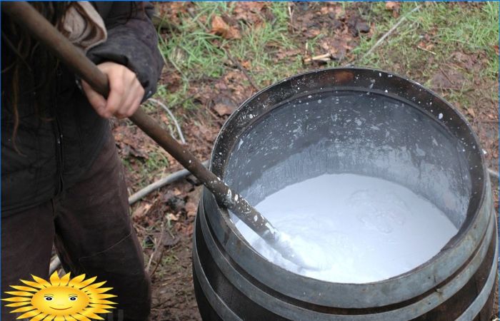 Whitewashing Baumstämme auf einem Grundstück im Garten - Vorteile und Eigenschaften