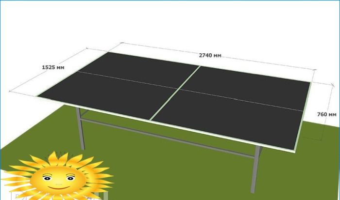 Allwetter-Tennistisch zum Selbermachen: Zeichnungen, Maße