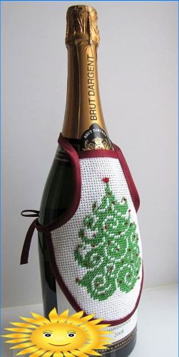 Ideen für Weihnachten Dekorieren einer Champagnerflasche