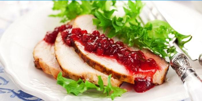 Hühnerbrust mit Cranberry-Sauce