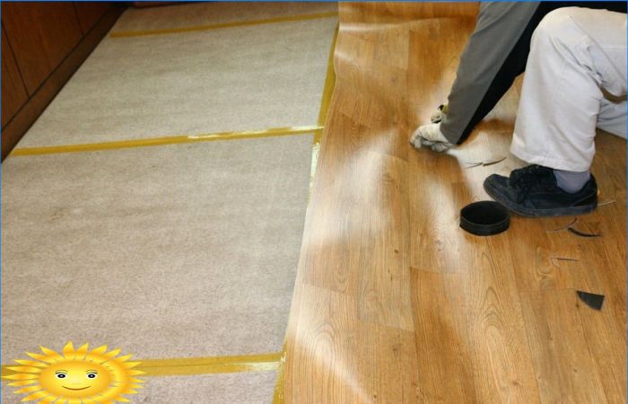 Auswahl eines Substrats für Linoleum auf einem Betonboden