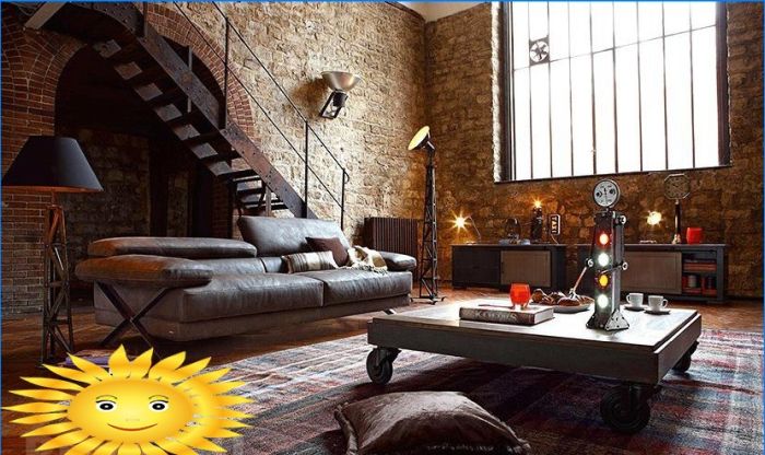 Loft-Stil im Innenraum: Raum an der Schnittstelle von Luxus und Armut