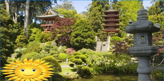 Der japanische Garten ist ein klassisches Beispiel für ethnischen Stil in der Landschaftsgestaltung