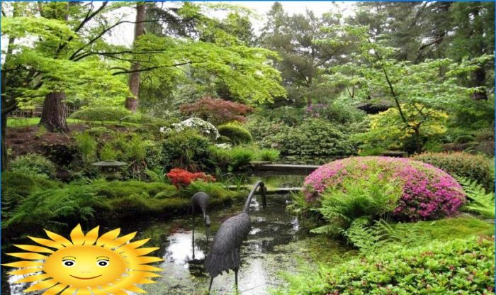 Der japanische Garten ist ein klassisches Beispiel für ethnischen Stil in der Landschaftsgestaltung