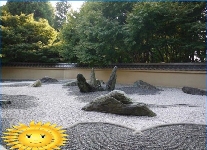 Japanischer Steingarten. Geräte-, Philosophie- und Stilmerkmale