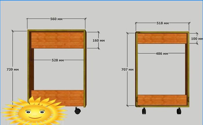 Klappbarer Küchentisch mit eigenen Händen: Zeichnungen und Diagramme