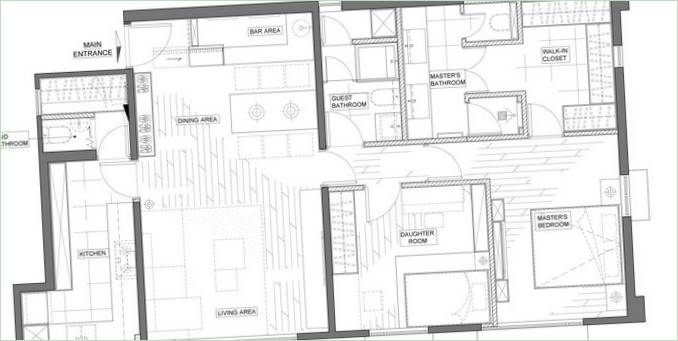 Gemütliche Inneneinrichtung eines Hauses von Millimeter Interior Design