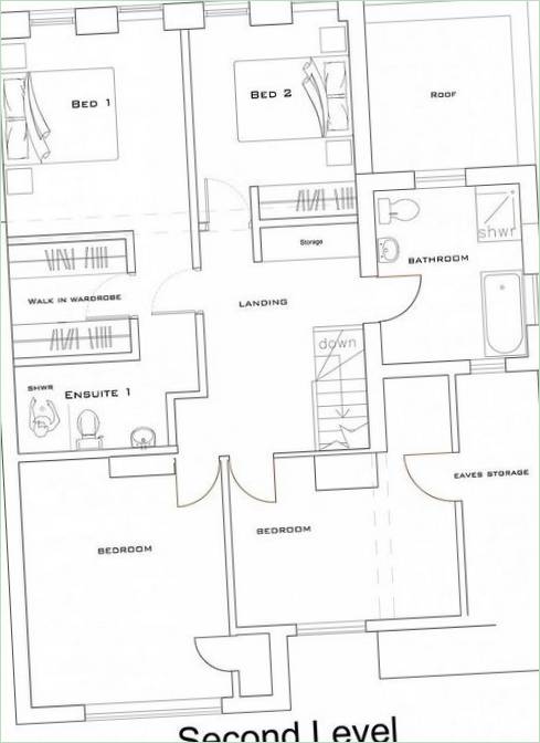 Grundriss der zweiten Etage eines Ärztehauses in England