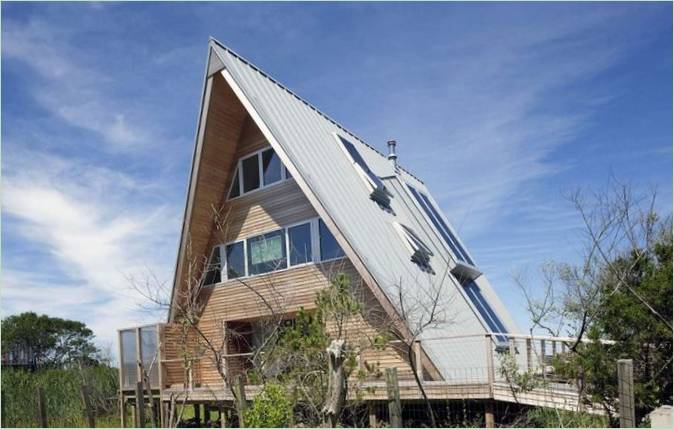 Das ursprüngliche Äußere des A-Frame-Strandhauses