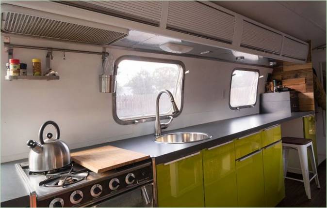 Das Innere eines Wohnmobils Airstream