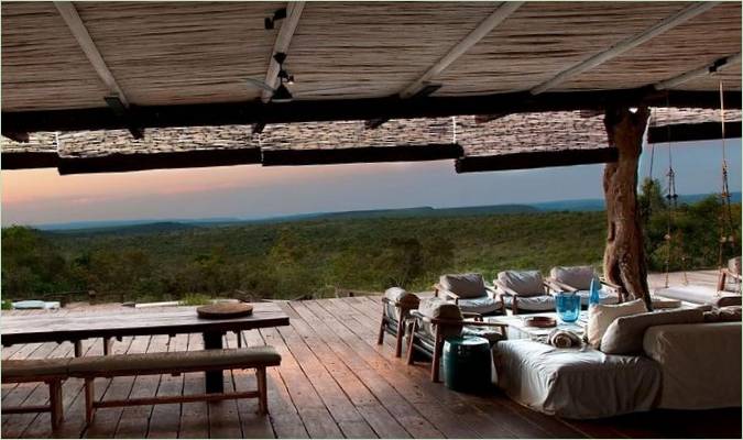 Luxusblick von der Terrasse der Leobo Private Reserve Villa