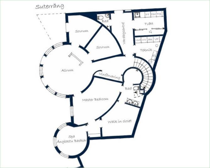 Grundrisse eines Einfamilienhauses in Stockholm