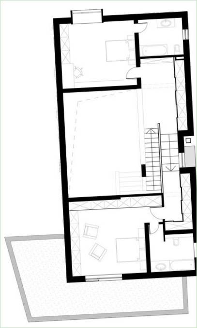 Bauplan des Landhauses Das Haus mit den bunten Lichtern in Rumänien