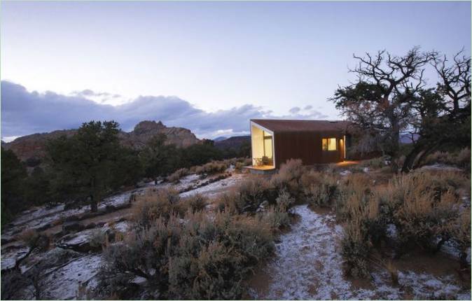 Inneneinrichtung eines Schlafzimmers im Capitol Reef House