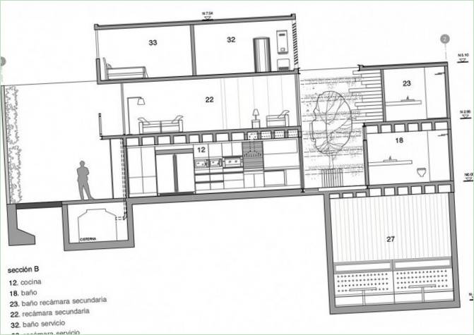 Der Grundriss des Luxus-Landhauses Casa Lomas II in Mexiko