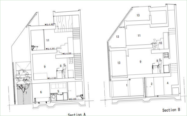 Grundriss eines Stadthauses in Saitama