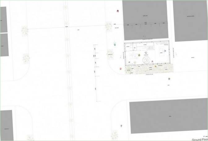 Schematische Darstellung des Grundrisses eines Privathauses K House