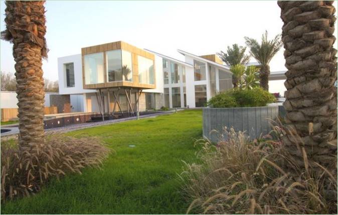 Das Äußere eines modernen Hauses in Bahrain