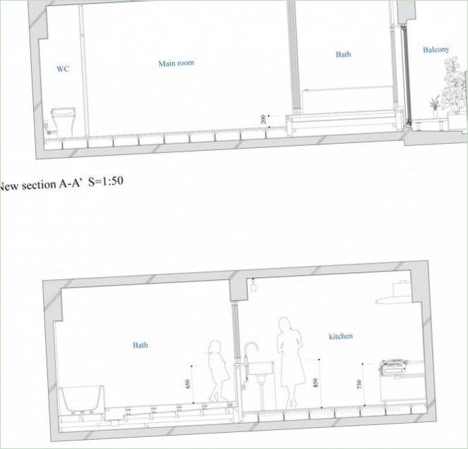 Bad-Küche Haus Eigentumswohnungen Grundriss