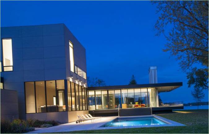 Tred Avon River House Design - Ansicht bei Nacht