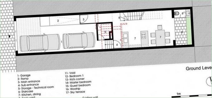 4.5×20 Haus privater Wohnsitzentwurf