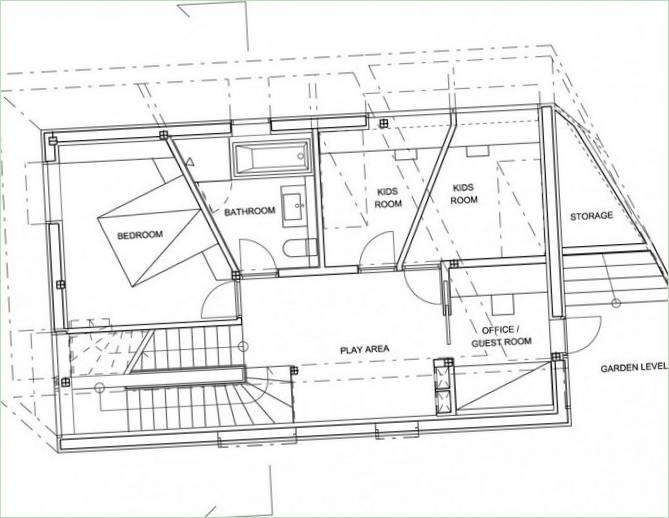 Innenraum eines ungewöhnlichen Hauses von JVA, Norwegen