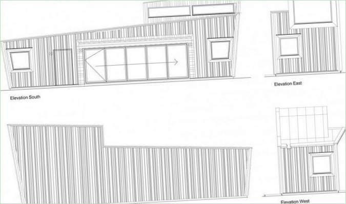 Plan der Süd- und Nordfassade