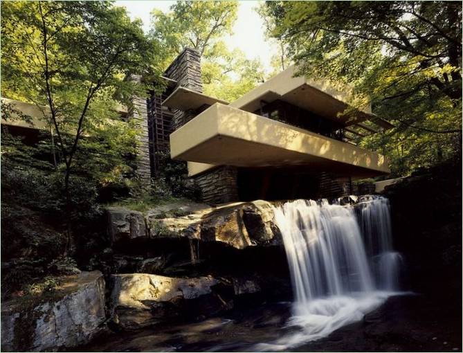 Fallingwater-Hausentwurf von Frank Lloyd Wright