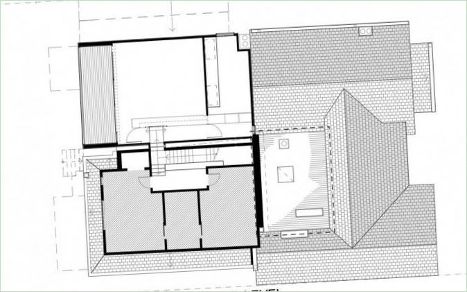 Innenraum eines würfelförmigen Hauses im Hinterland der Douglas Street, Melbourne, Australien