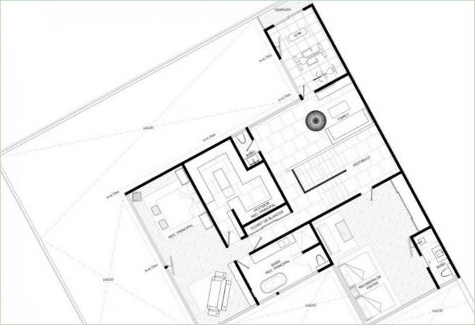 Projektplan eines Wohnhauses in Mexiko-Stadt