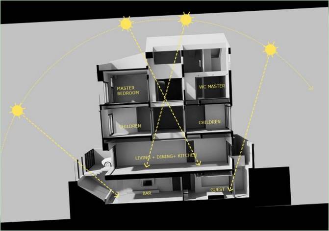 NHA DAN ARCHITECT Faltwandhaus Bauplan