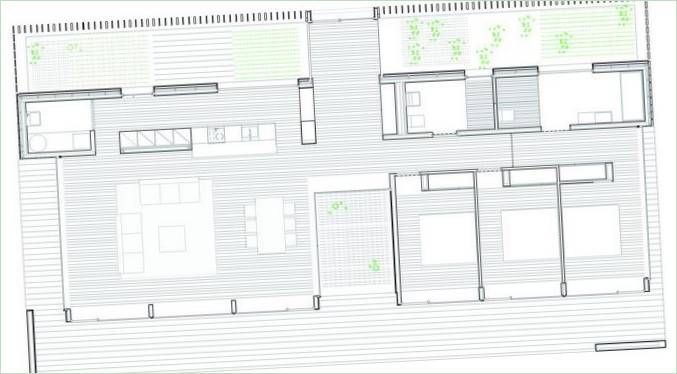 Schematische Zeichnung einer eleganten Villa Indigo