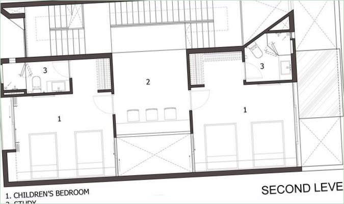 Der Grundriss eines Faltwandhauses von NHA DAN ARCHITECT