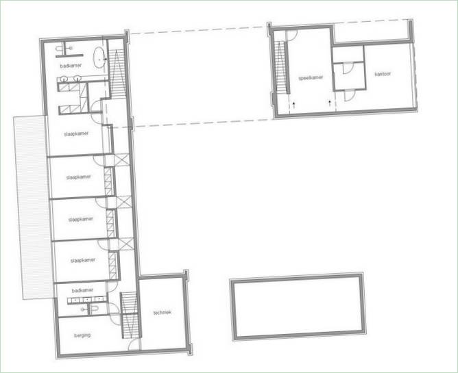 Grundrisse eines integrierten Hauses in den Niederlanden