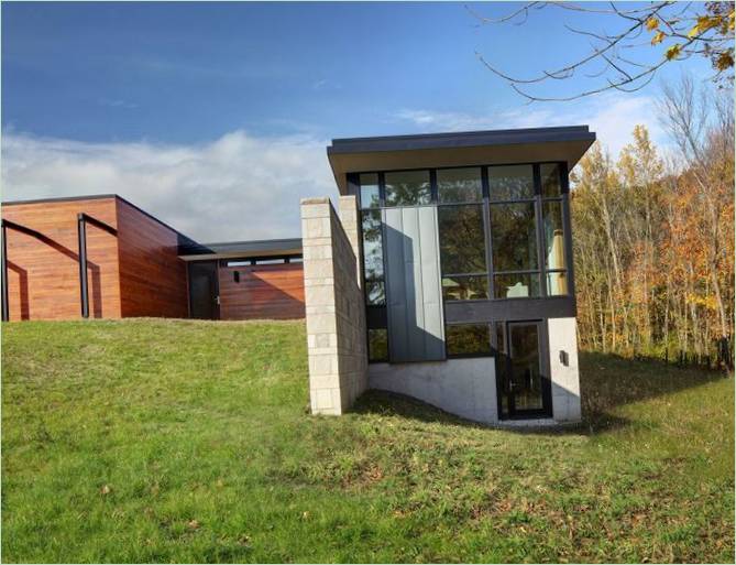 Innenarchitektur des Fieldstone House, Wisconsin, USA