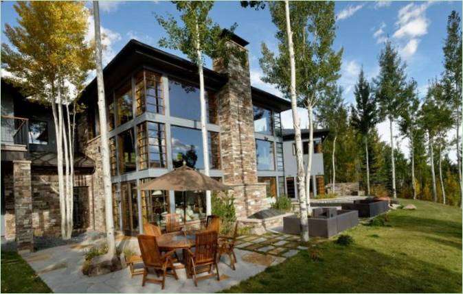 Die Fassade eines Privathauses in Aspen