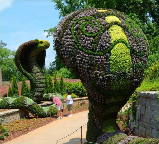 Lebende Blumenskulptur in den Botanischen Gärten von Atlanta