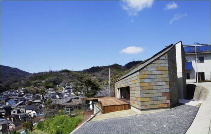 Das Äußere eines Bauernhauses in Japan