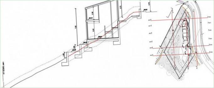 Schematische Darstellung des Treppenaufgangs