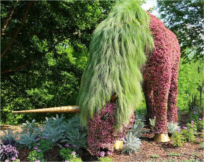 Lebende Blumenskulptur in den Botanischen Gärten von Atlanta